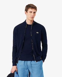 Men's Zip-Up High-Neck Cotton Sweater