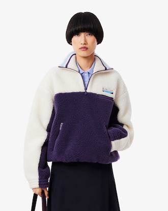 Women's High-Neck Oversized Fleece Sweatshirt