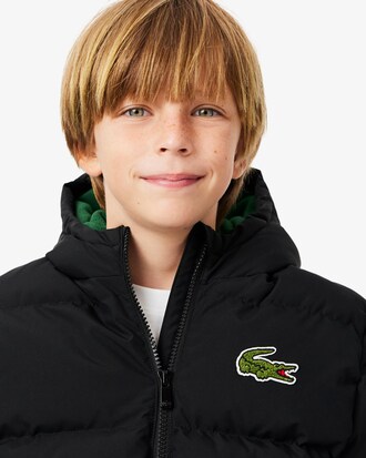 Unisex Embroidered Crocodile Hooded Puffed Jacket
