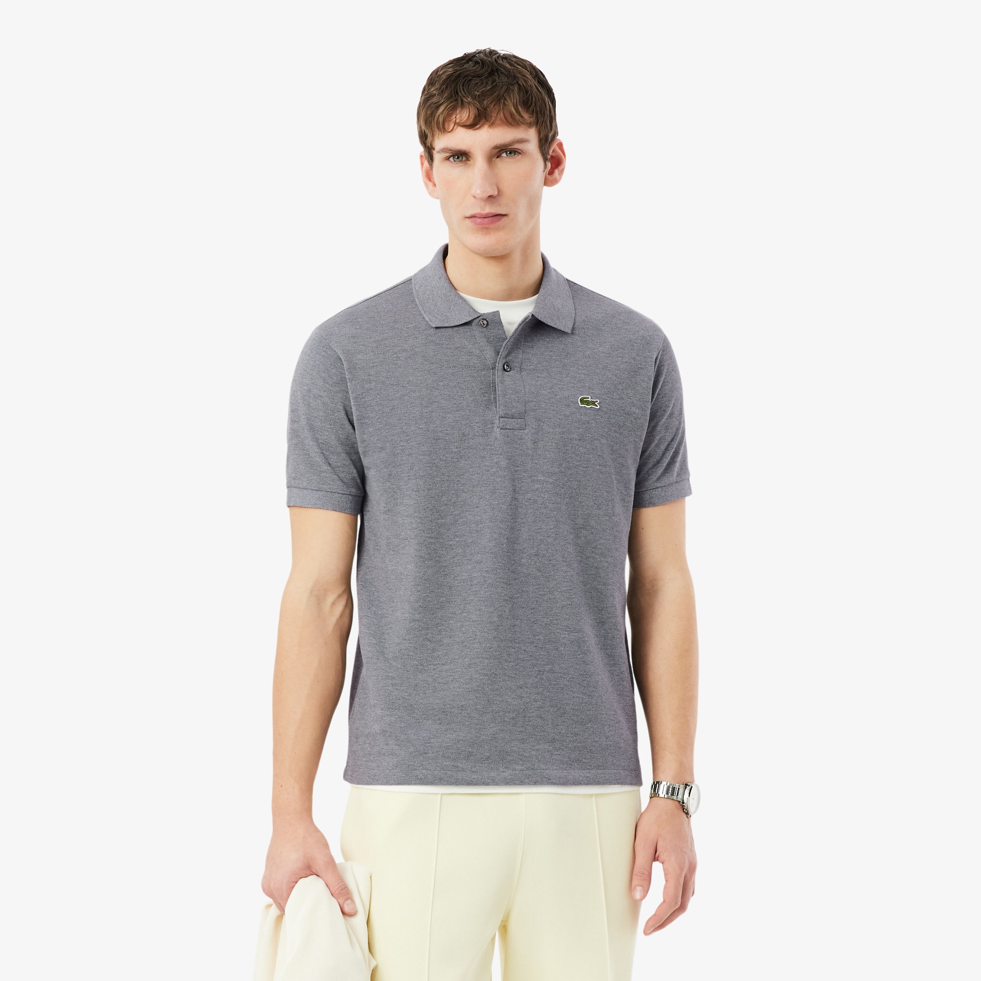 Lacoste Men's Classic Fit L.12.12 Heathered Polo - Xl In Gray