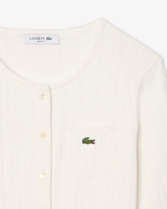 Slim Fit Pointelle Cotton Cardigan