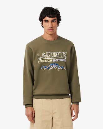 Men's Embroidered Motif Fleece Sweatshirt