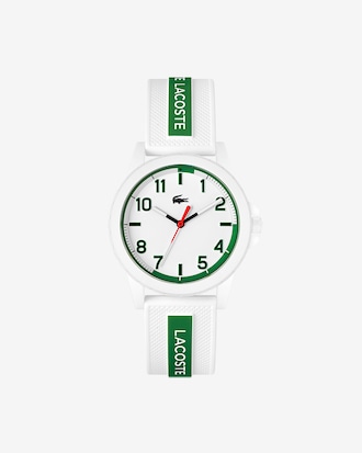 Kids' Rider 3 Hands White & Green Silicone Watch