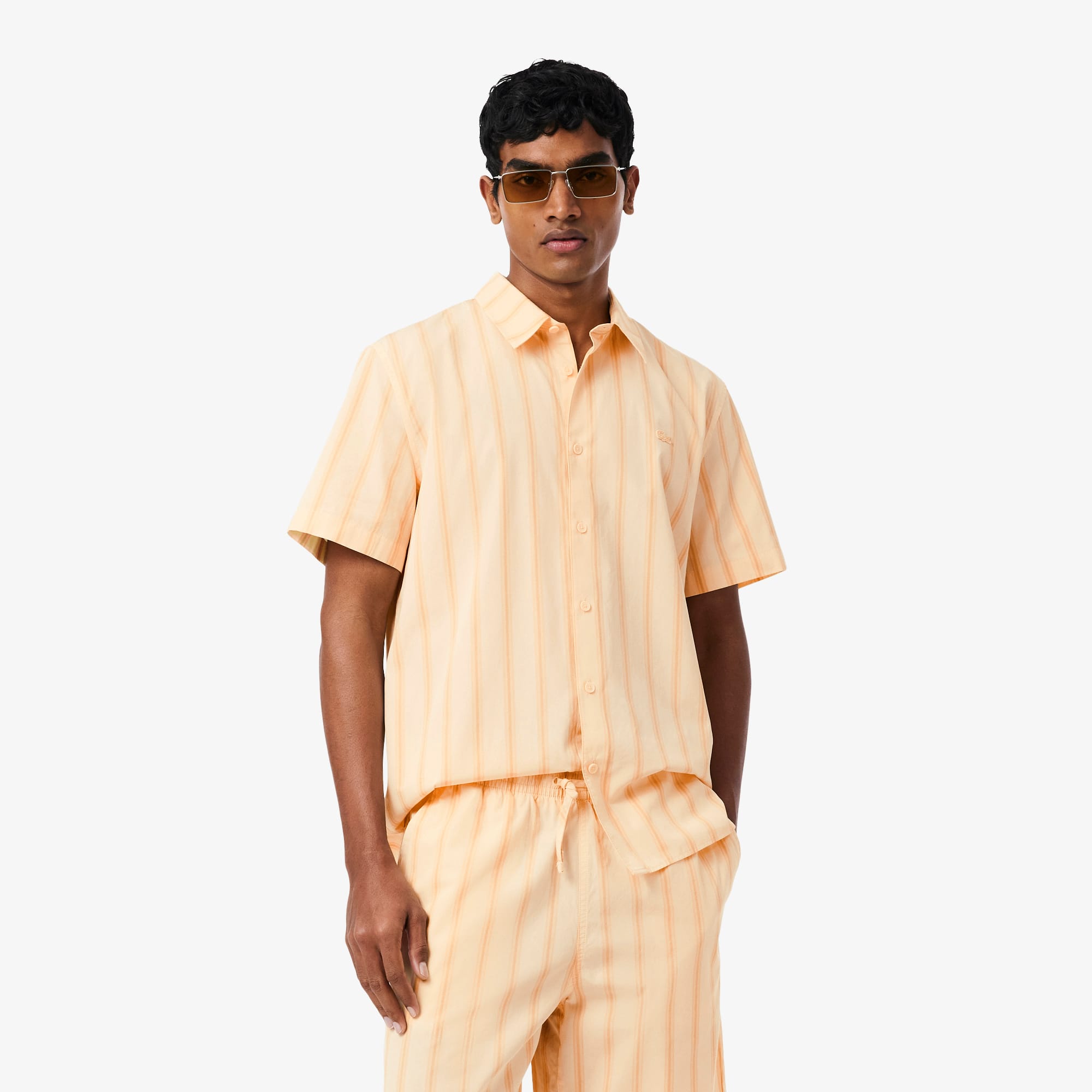 Lacoste Regular Fit Striped Poplin Shirt