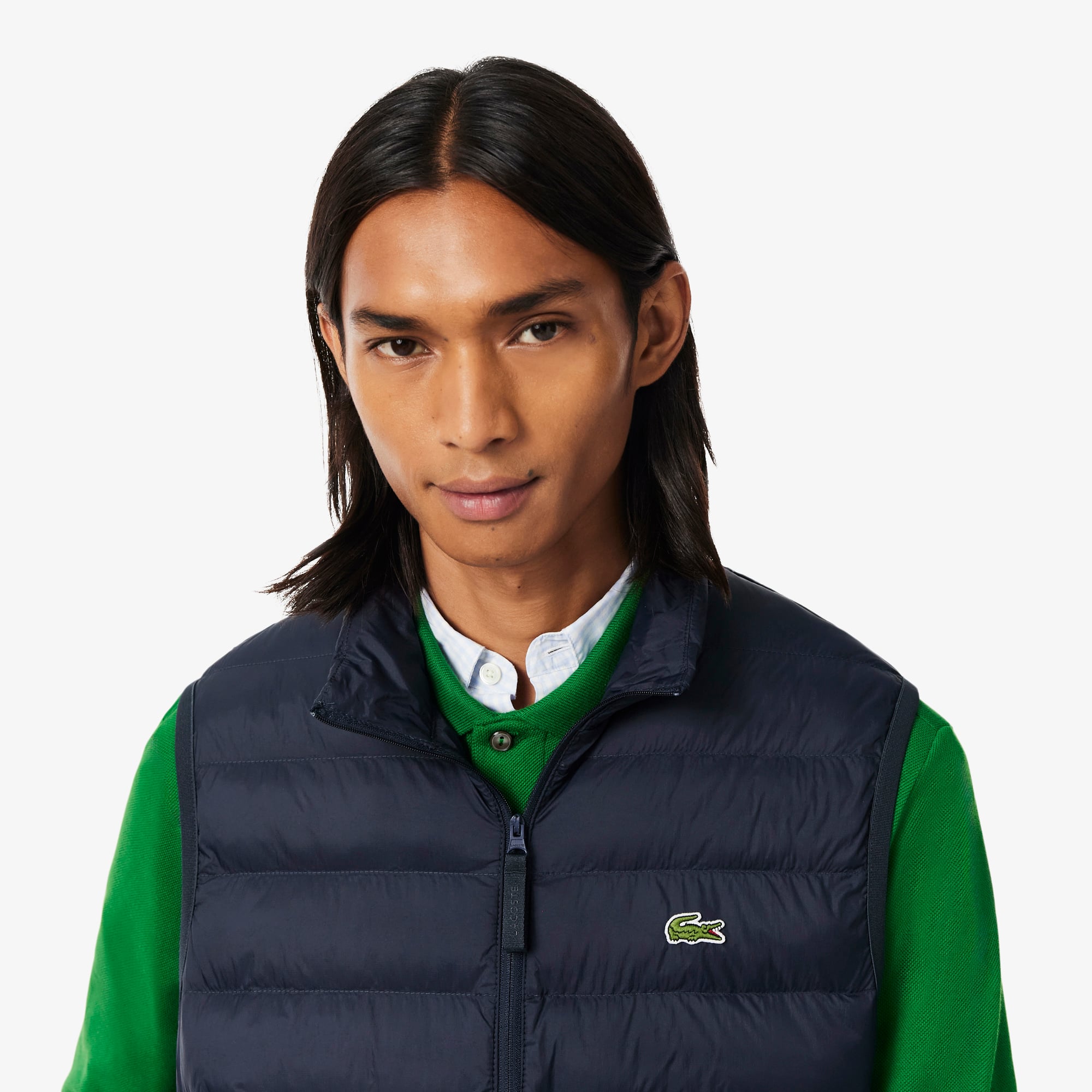 Water-Repellent Puffed Windbreaker Vest