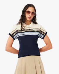 Women's Made In France Slim Fit Striped Polo
