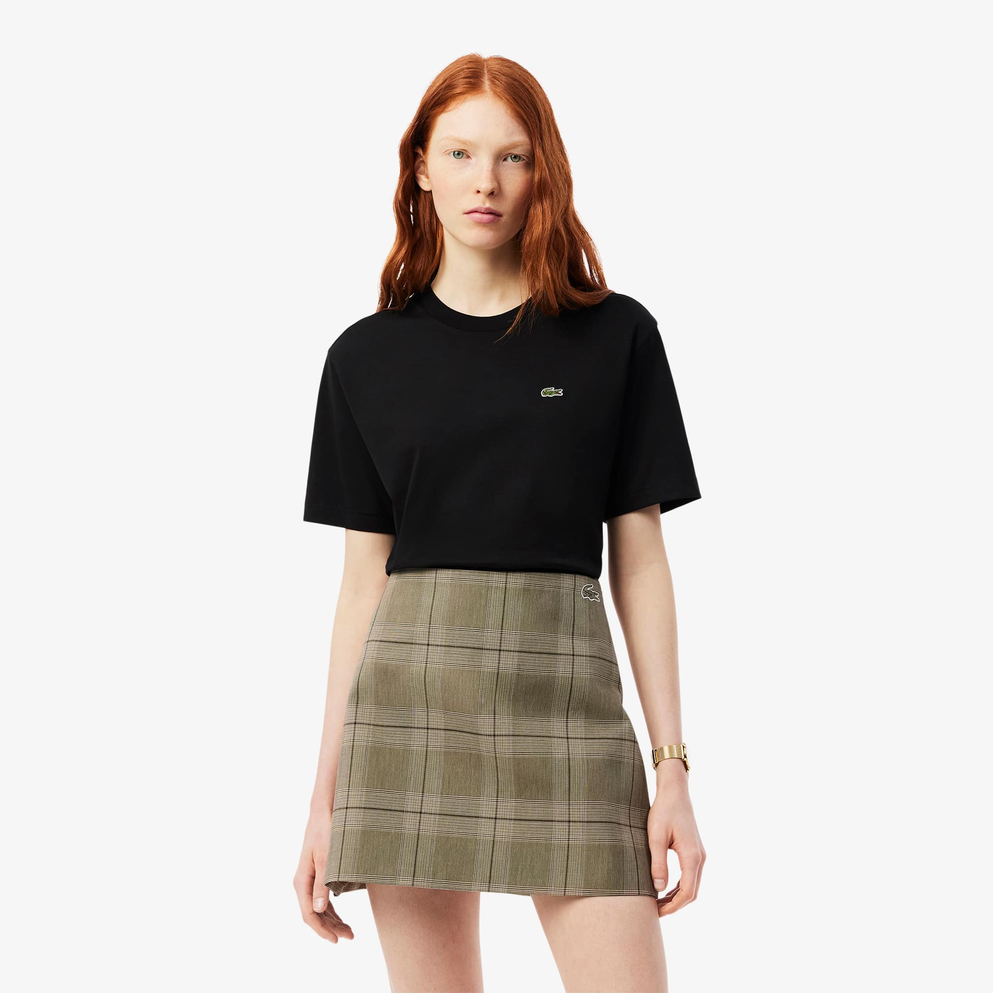 Lacoste Women's Relaxed Fit Soft Cotton T-shirt - 40 In Black