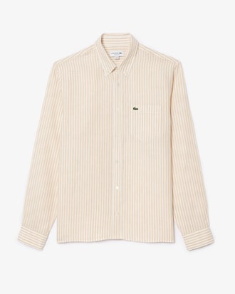 Chemise rayée homme regular fit en lin 