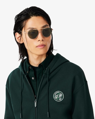 Zipped Badge Accent Hoodie