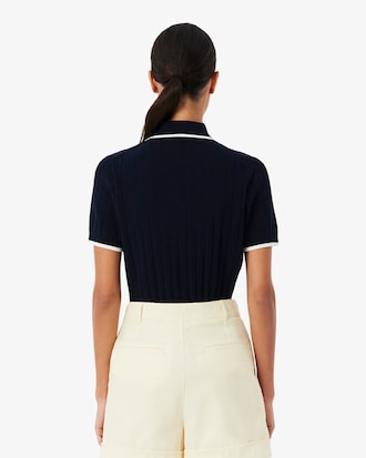 Women's Short Sleeve Polo Collar Golf Sweater