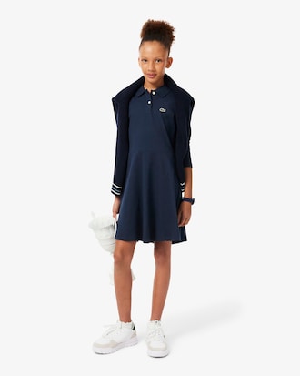 Long-Sleeved Stretch Piqu&eacute; Dress