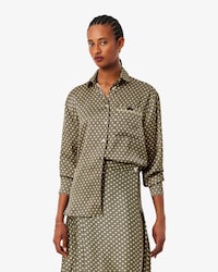 Oversized Printed Satin Shirt