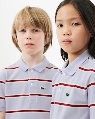 Kids' Striped Petit Piqué Polo