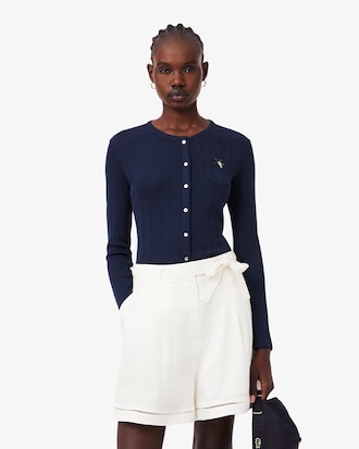 Cardigan slim fit marquage pointelle
