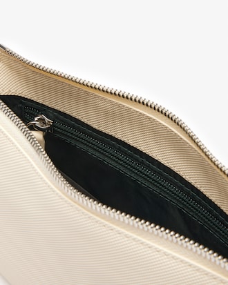 Sac &agrave; bandouli&egrave;re femme en toile enduit &agrave; effet piqu&eacute;