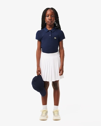 Kids' Scalloped Collar Mini Piqu&eacute; Polo