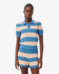 Jersey De Punto De Rayas Con Cuello Tipo Polo