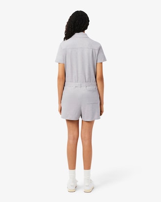Stretch Piqu&eacute; Polo Collar Romper