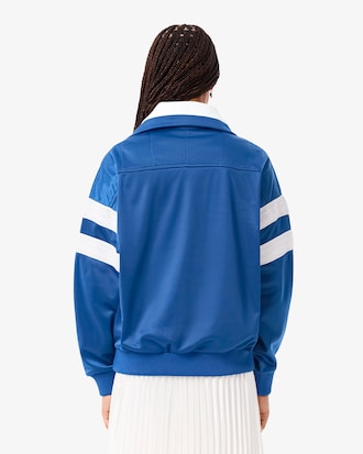 Women's Oversized Pointelle Stripe Satin Sweatshirt