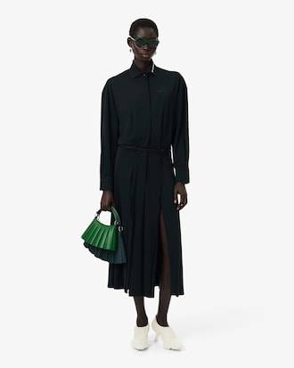 Runway Pleated Polo Maxi Dress