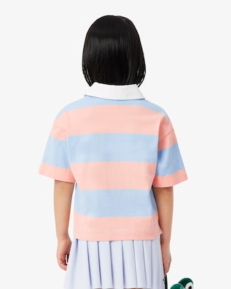 Oversized Striped Cotton Rugby Polo