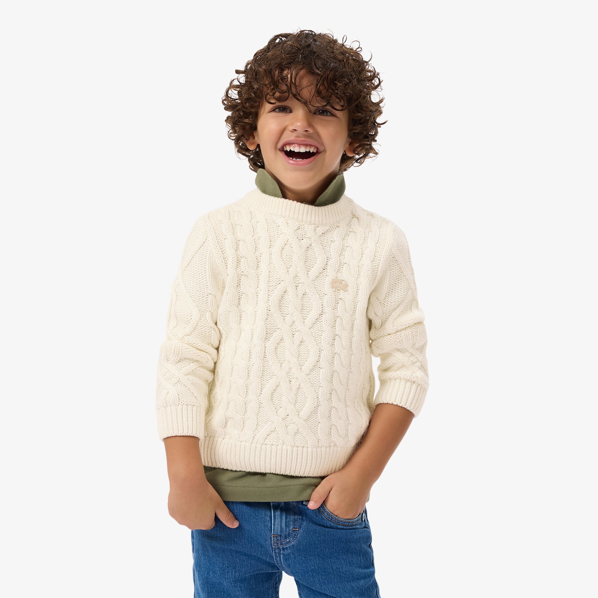 Cotton and Wool Crew Neck Sweater