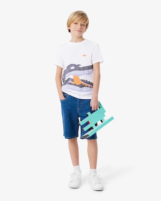 Croc Print Cotton T-Shirt