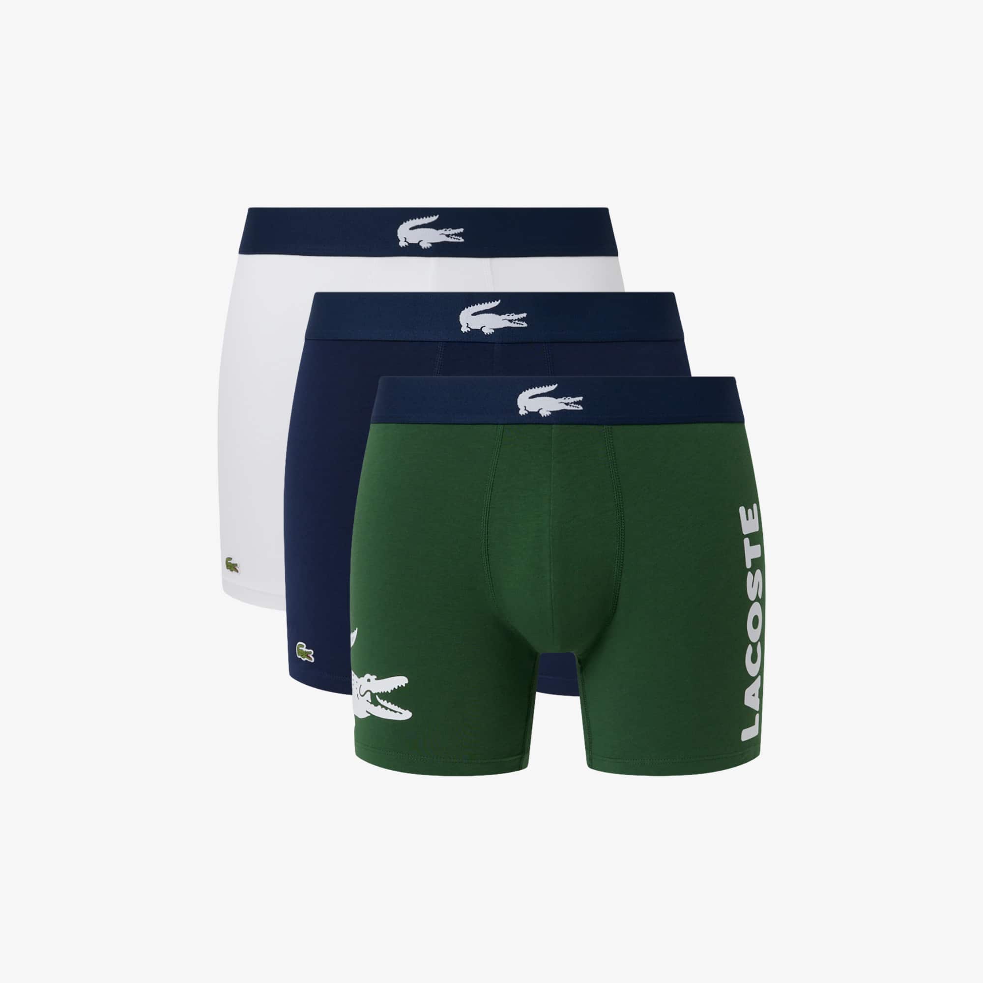 (取寄) ラコステ メンズ 3-パック コットン ボクサー ブリーフ Lacoste men 3-Pack Cotton Boxer Briefs Navy Blue Men's 3-Pack Cotton Boxer Briefs - Underwear & Loungewear - New In