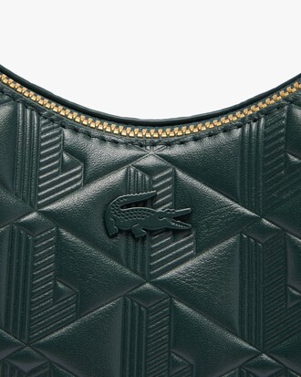 Maheki Embossed Leather Half Moon Bag