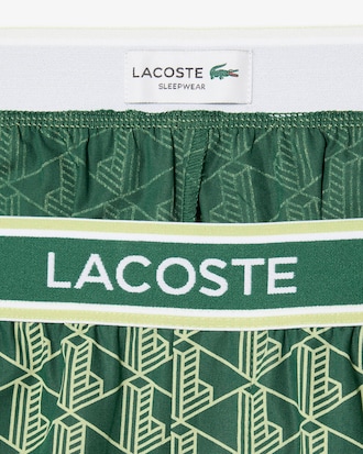 Shorts De Pijama De Popelina Con Estampado Monograma
