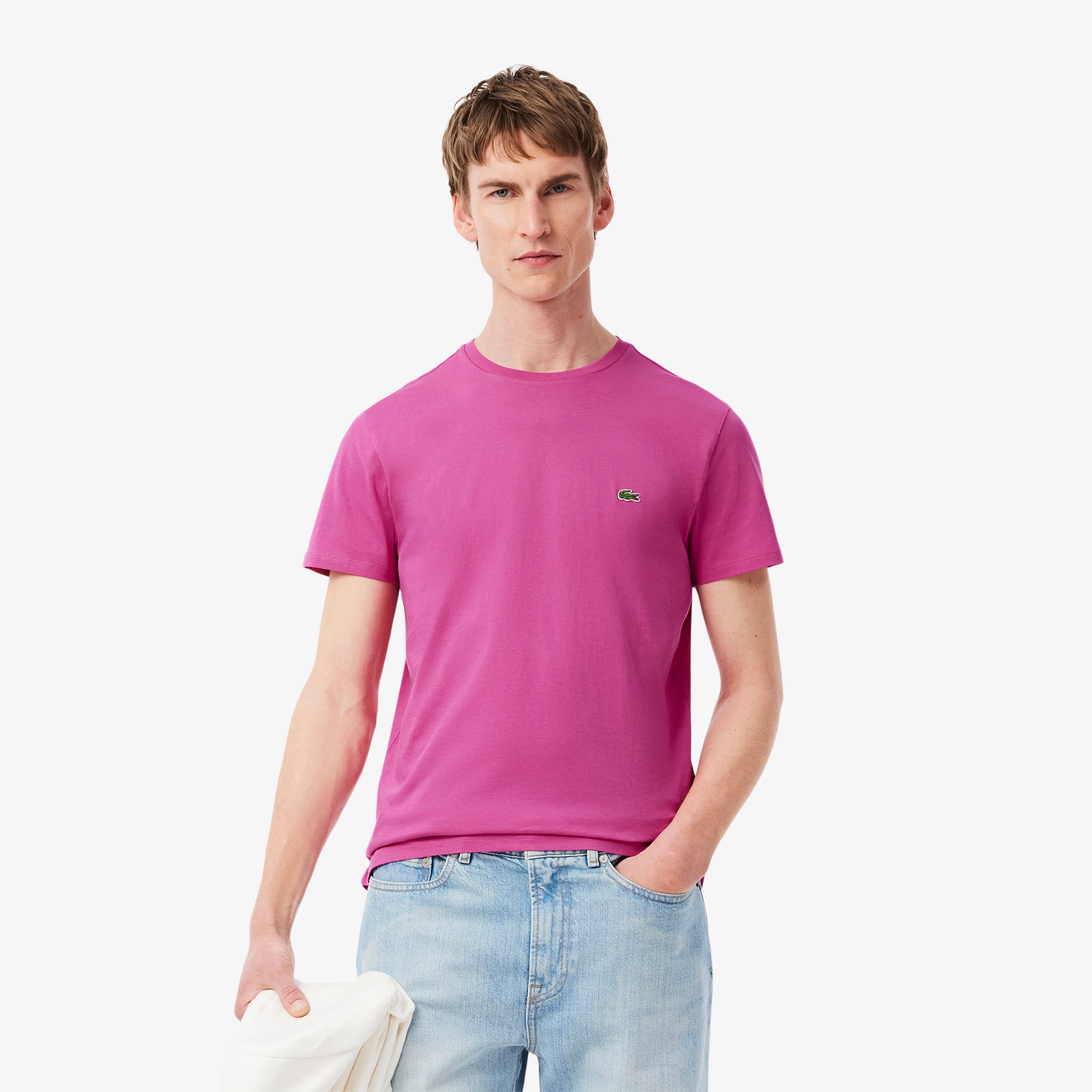 Lacoste Playera De Algodón Pima Para Hombre Rosa