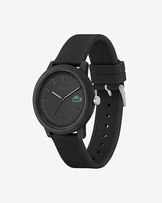 Men’s Lacoste.12.12 Black Silicone Strap Watch