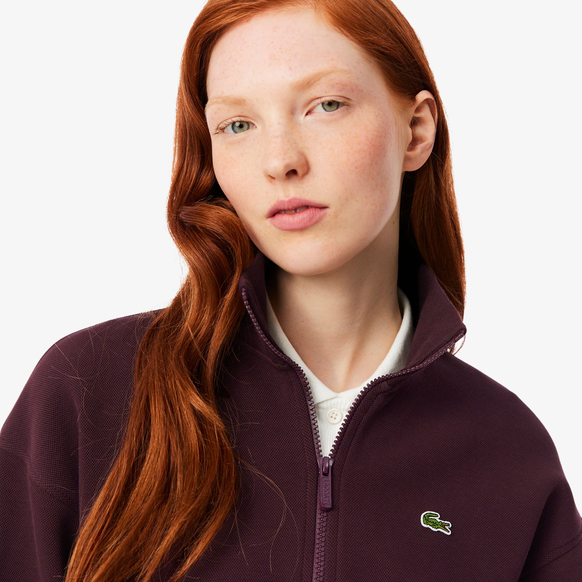 Women's Zip-Up Piqué Sweatshirt
