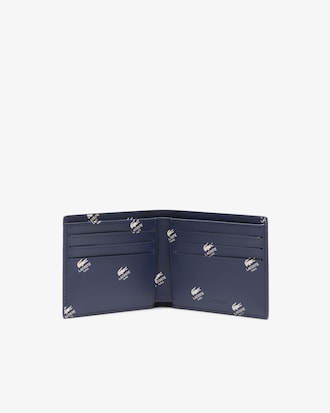 Monedero peque&ntilde;o para hombre de piel con estampado FG