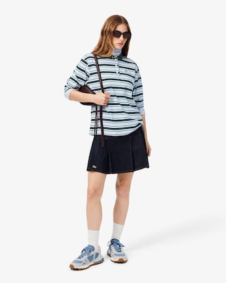 Polo Oversized de Manga Larga de Rayas