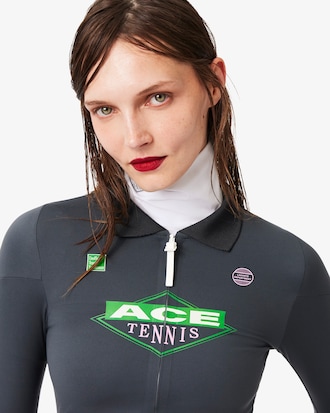 Runway Tight Fit Zipped Stretch Polo Shirt