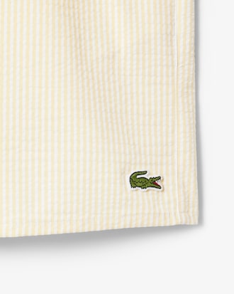 Traje de ba&ntilde;o con textura a rayas de longitud media para hombre