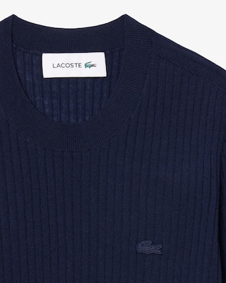 Women's Short Sleeve Merino Wool Rib Knit Sweater