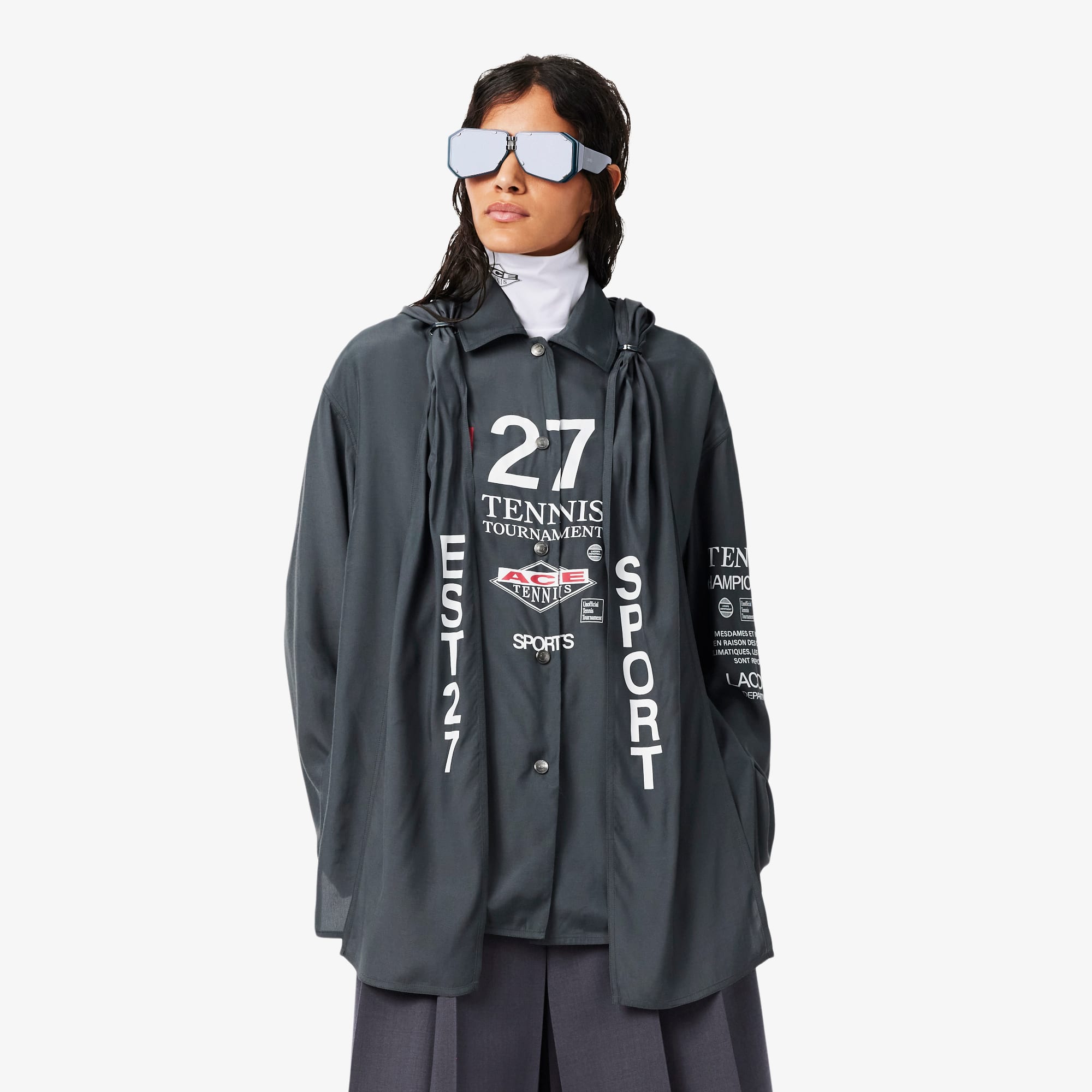 Runway Oversized Hooded Print Shirt - T-Shirts & Tops - New In