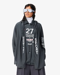 Runway Oversized Hooded Print Shirt