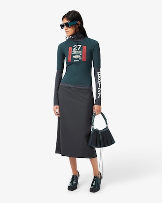 Runway High Neck Printed Stretch T-shirt