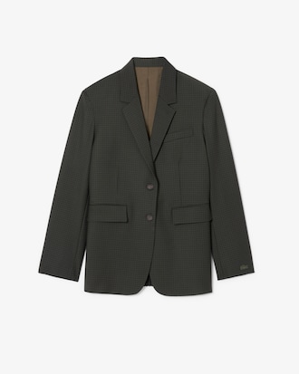 Women's Wool Blend Checked Blazer