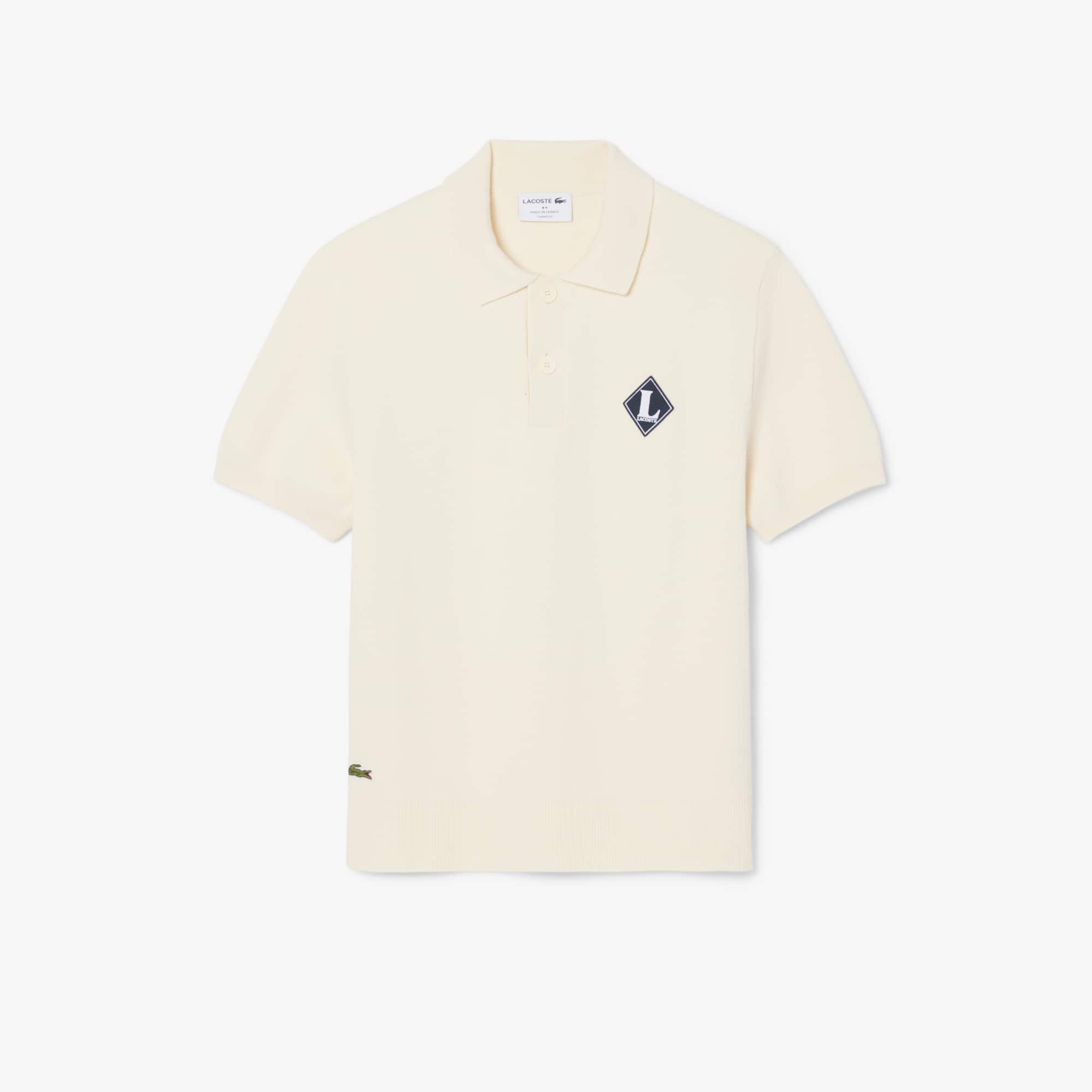 Made In France Badge Accent Polo Collar Sweater - Sweaters