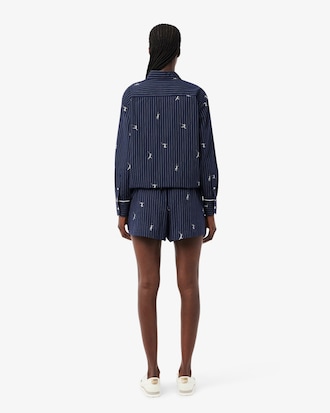 Short boxer motif jacquard popeline