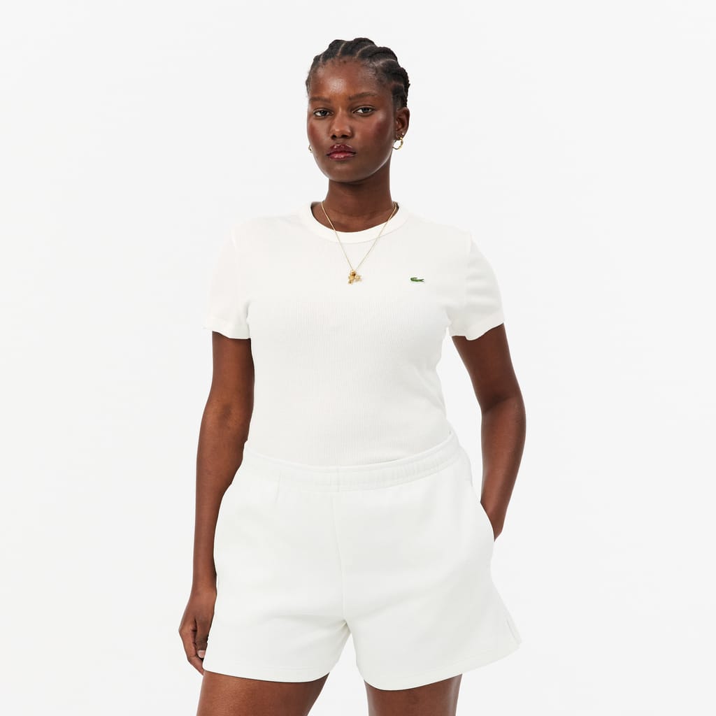 Women's Slim Fit Ribbed Cotton T-Shirt