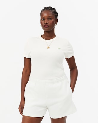 Women's Slim Fit Ribbed Cotton T-Shirt