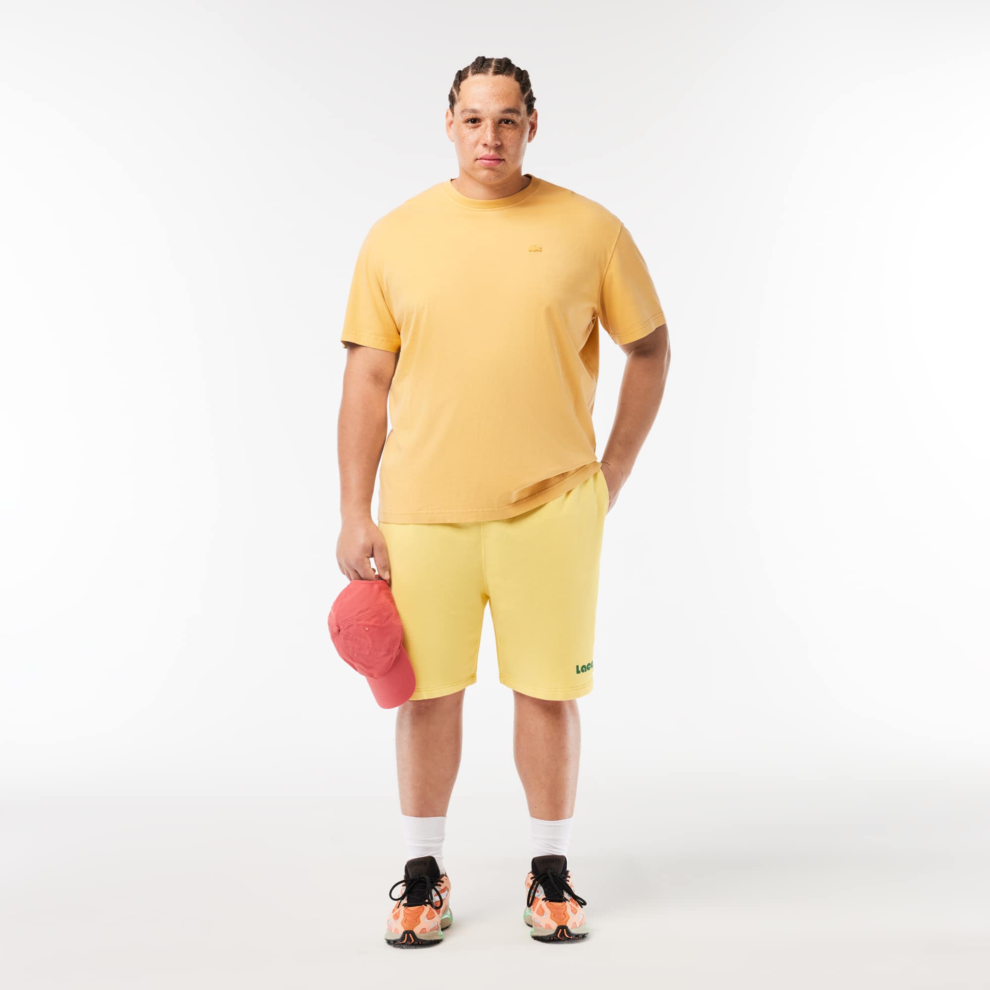 Men's Regular Fit Washed Effect Printed Fleece Shorts - Shorts