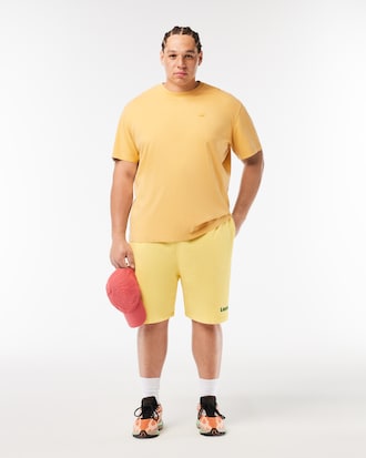 Men's Regular Fit Washed Effect Printed Fleece Shorts 