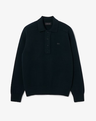 Runway Felted Wool Polo Collar Sweater
