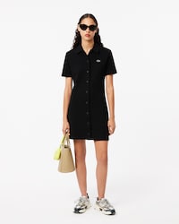 Vestido polo con botones en piqué pesado